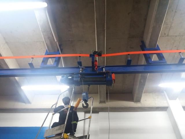 Tyre Shop Monorail Crane Foundation and Rack Fabrication